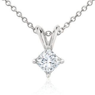 Princess-Cut Diamond Solitaire Pendant in Platinum (1/3 ct. tw.)