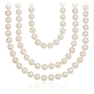 Freshwater Cultured Pearl Wrap-Around Necklace - 100" Long (6mm)