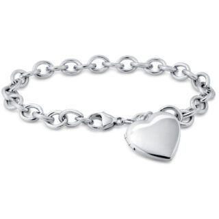 7.5" Sweetheart Locket Bracelet in Sterling Silver