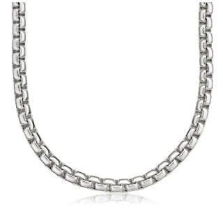 18" Rounded Venetian Link Necklace in Sterling Silver (4.8 mm)