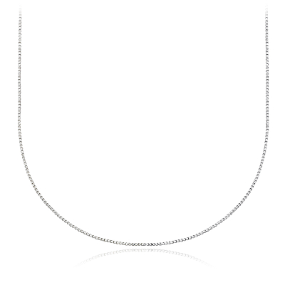 18" Box Chain Necklace in Sterling Silver (1 mm)