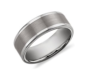 Satin Finish Wedding Ring in Gray Tungsten Carbide (8mm)