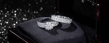 White diamond rings for couple
